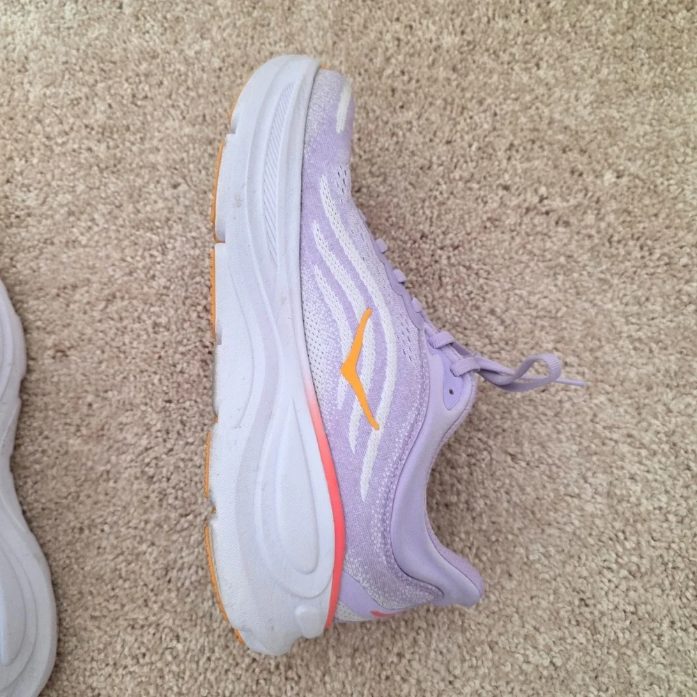 HOKA Bondi 9 Womens Running Shoes Purple Lavender Orange 1162012 AGH Size 9B